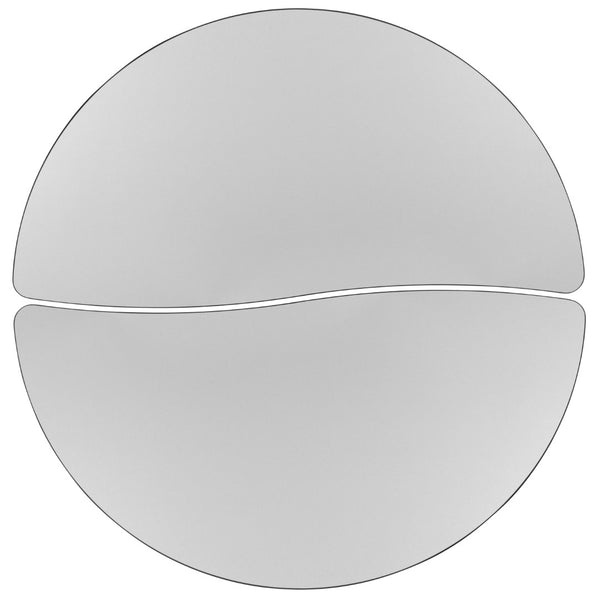 English Elm Commercial Grade 2 Piece 47.5" Circle Wave Flexible Thermal Laminate Activity Table Set - Standard Height Adjustable Legs