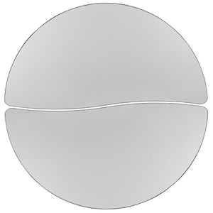 English Elm Commercial Grade 2 Piece Mobile 47.5" Circle Wave Flexible Thermal Laminate Adjustable Activity Table Set