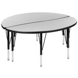 English Elm Commercial Grade 2 Piece 47.5" Circle Wave Flexible Thermal Laminate Activity Table Set - Height Adjustable Short Legs