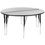 English Elm Commercial Grade 2 Piece 60" Circle Wave Flexible Thermal Laminate Activity Table Set - Standard Height Adjustable Legs