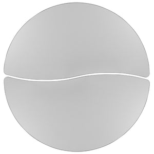 English Elm Commercial Grade 2 Piece Mobile 60" Circle Wave Flexible Thermal Laminate Kids Adjustable Activity Table Set