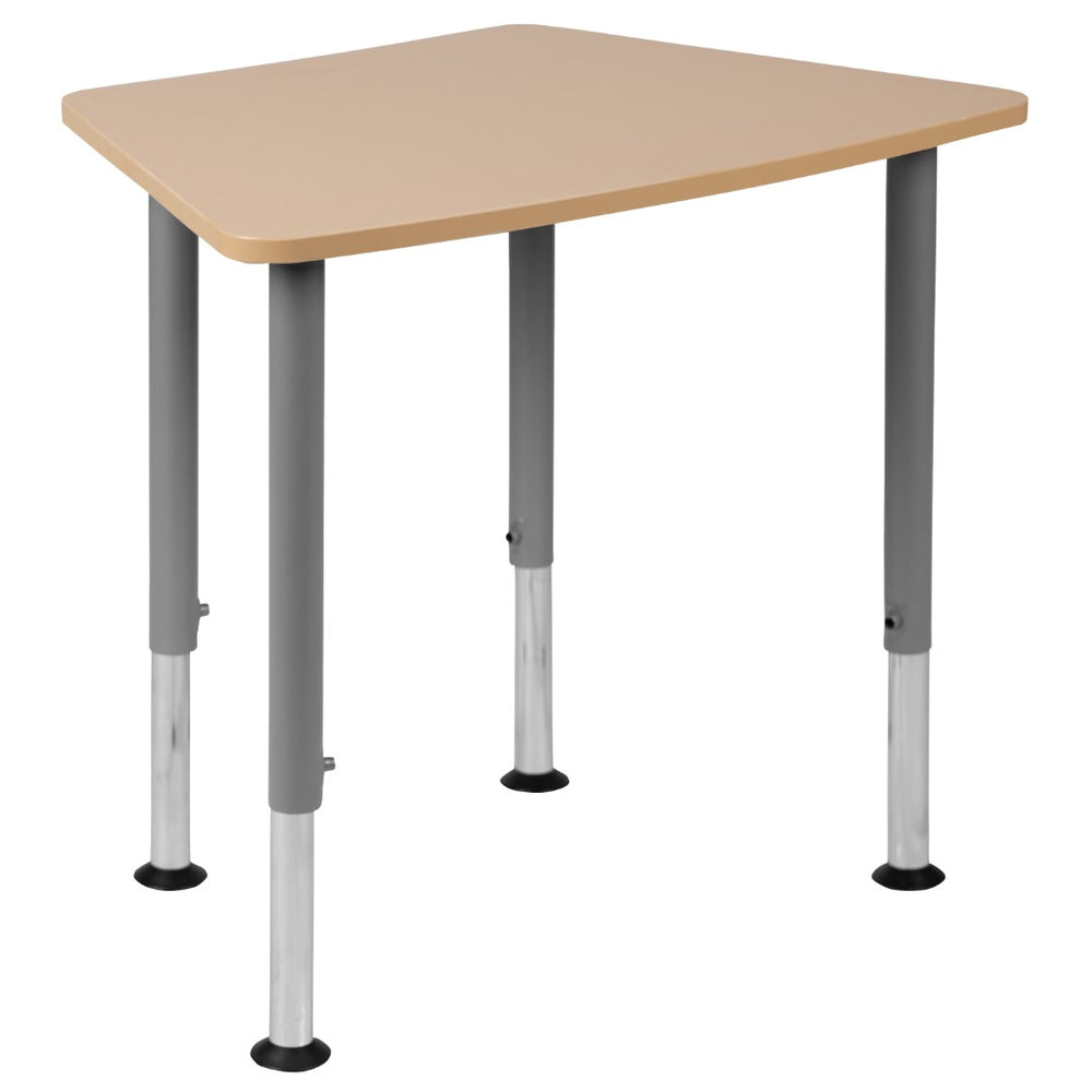 English Elm Commercial Grade Hex Collaborative Student Desk (Adjustable from 22.3" to 34") - Home and Classroom
