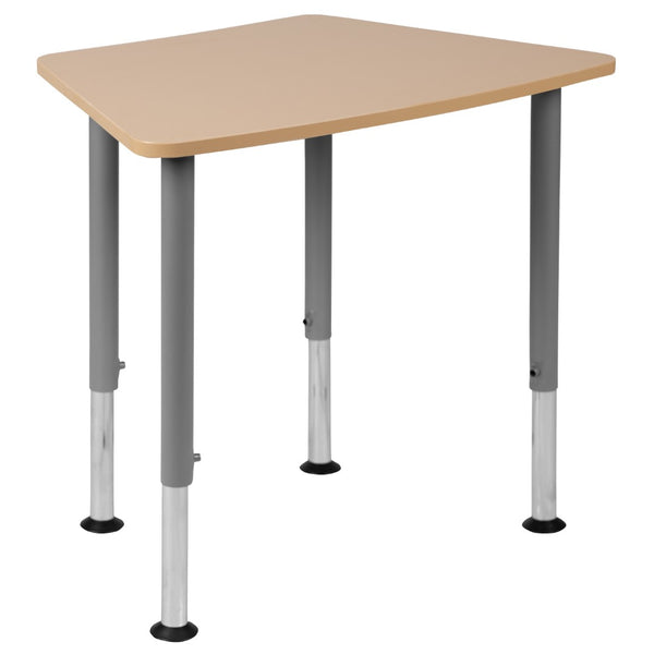 English Elm Commercial Grade Hex Collaborative Student Desk (Adjustable from 22.3" to 34") - Home and Classroom
