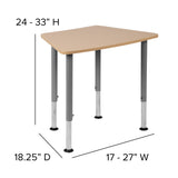 English Elm Commercial Grade Hex Collaborative Student Desk (Adjustable from 22.3" to 34") - Home and Classroom