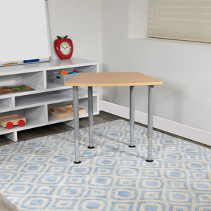 English Elm Commercial Grade Hex Collaborative Student Desk (Adjustable from 22.3" to 34") - Home and Classroom