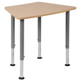 English Elm Commercial Grade Hex Collaborative Student Desk (Adjustable from 22.3" to 34") - Home and Classroom