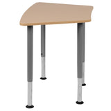 English Elm Commercial Grade Hex Collaborative Student Desk (Adjustable from 22.3" to 34") - Home and Classroom