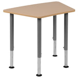 English Elm Commercial Grade Hex Collaborative Student Desk (Adjustable from 22.3" to 34") - Home and Classroom