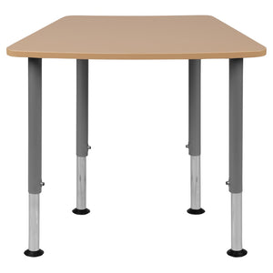 English Elm Commercial Grade Hex Collaborative Student Desk (Adjustable from 22.3" to 34") - Home and Classroom