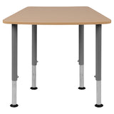 English Elm Commercial Grade Hex Collaborative Student Desk (Adjustable from 22.3" to 34") - Home and Classroom