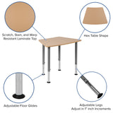 English Elm Commercial Grade Hex Collaborative Student Desk (Adjustable from 22.3" to 34") - Home and Classroom