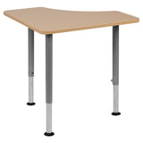 English Elm Commercial Grade Triangular Collaborative Student Desk (Adjustable from 22.3" to 34") - Home and Classroom