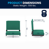 English Elm Commercial Grade - 500 lb. Rated Lightweight Stadium Chair with Handle & Ultra-Padded Seat,