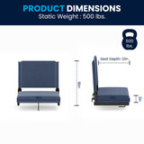 English Elm Commercial Grade - 500 lb. Rated Lightweight Stadium Chair with Handle & Ultra-Padded Seat,