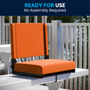 English Elm Commercial Grade - 500 lb. Rated Lightweight Stadium Chair with Handle & Ultra-Padded Seat,