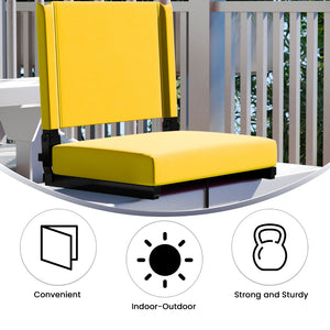 English Elm Commercial Grade - 500 lb. Rated Lightweight Stadium Chair with Handle & Ultra-Padded Seat,