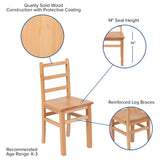 English Elm Commercial Grade Kids Solid Wood Table and Chair Set for Classroom, Playroom, Kitchen