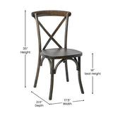 English Elm Commercial Grade Series Stackable Wood Cross Back Chair