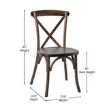 English Elm Commercial Grade Series Stackable Wood Cross Back Chair