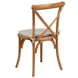 English Elm Commercial Grade Series Stackable Wood Cross Back Chair with Cushion