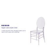 English Elm Commercial Grade Crystal Ice Stacking Florence Chair