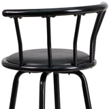 English Elm Crown Back Metal Barstool with Vinyl Swivel Seat