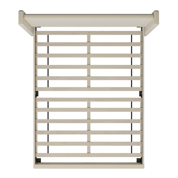 English Elm Full Upholstered Platform Bed with Channel Stitched Wingback Headboard, Mattress Foundation with Slatted Supports, No Box Spring Needed,