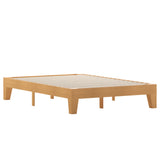 English Elm Pine Finish Wood Full Platform Bed with Wooden Support Slats, No Box Spring Required