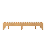 English Elm Pine Finish Wood Full Platform Bed with Wooden Support Slats, No Box Spring Required