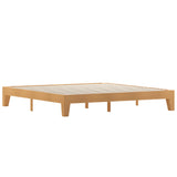 English Elm Pine Finish Wood King Platform Bed with Wooden Support Slats, No Box Spring Required