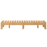 English Elm Pine Finish Wood Queen Platform Bed with Wooden Support Slats, No Box Spring Required