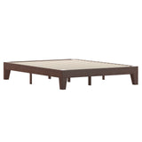 English Elm Finish Wood Queen Platform Bed with Wooden Support Slats, No Box Spring Required