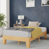 English Elm Pine Finish Wood Twin Platform Bed with Wooden Support Slats, No Box Spring Required