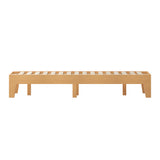 English Elm Pine Finish Wood Twin Platform Bed with Wooden Support Slats, No Box Spring Required