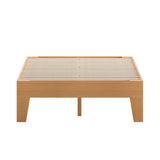 English Elm Pine Finish Wood Twin Platform Bed with Wooden Support Slats, No Box Spring Required