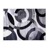 English Elm Geometric 5' x 7' Black and Olefin Area Rug with Jute Backing, Living Room, Bedroom