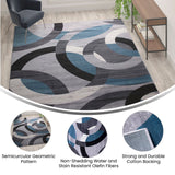 English Elm Geometric 8' x 10' and Gray Olefin Area Rug with Jute Backing, Living Room, Bedroom