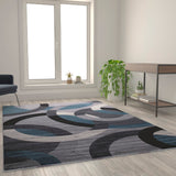 English Elm Geometric 6' x 9' and Gray Olefin Area Rug with Jute Backing, Living Room, Bedroom