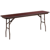 6ft Mahogany Folding Training Table with High Pressure Laminate Top