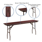 English Elm Commercial Grade 6-Foot Melamine Laminate Folding Training Table