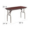 English Elm Commercial Grade 4-Foot Melamine Laminate Folding Banquet Table