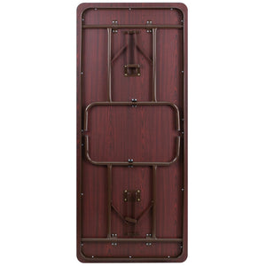 English Elm Commercial Grade 6-Foot Melamine Laminate Folding Banquet Table