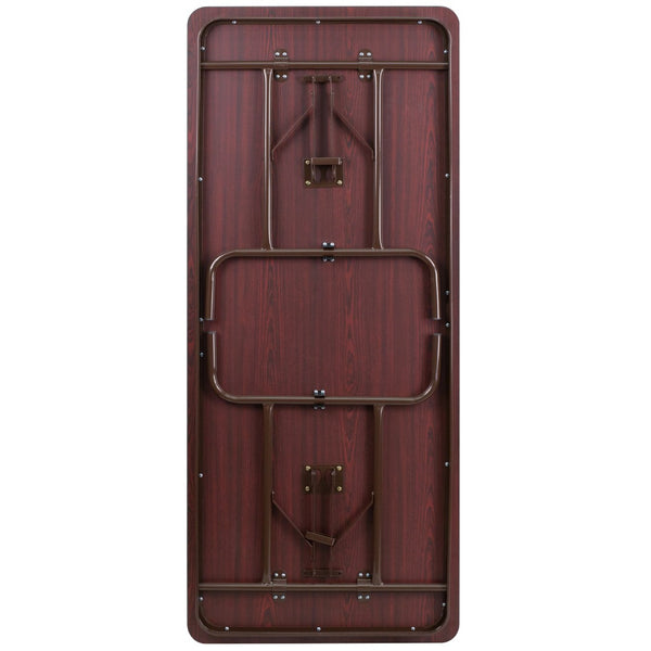 English Elm Commercial Grade 6-Foot Melamine Laminate Folding Banquet Table