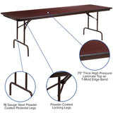 English Elm Commercial Grade 8-Foot High Pressure Laminate Folding Banquet Table