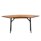 English Elm Commercial Grade 5.5 ft. x 2 ft. Serpentine Wood Folding Banquet Table