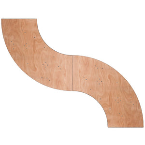 English Elm Commercial Grade 5.5 ft. x 2 ft. Serpentine Wood Folding Banquet Table