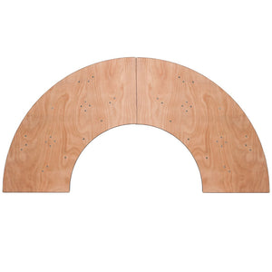 English Elm Commercial Grade 5.5 ft. x 2 ft. Serpentine Wood Folding Banquet Table