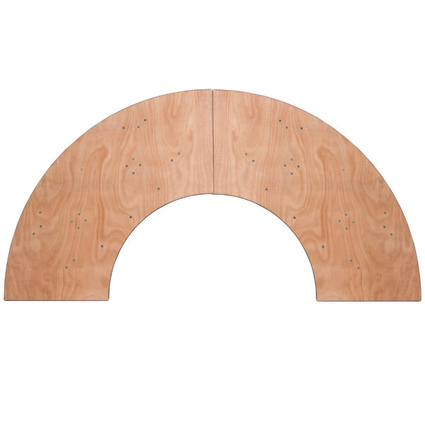 English Elm Commercial Grade 5.5 ft. x 2 ft. Serpentine Wood Folding Banquet Table