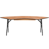 Serpentine Wood Folding Banquet Table - Commercial Grade, 7.25 ft. x 2.5 ft.