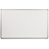 English Elm Commercial Grade 5' W x 3' H Porcelain Magnetic Marker Board